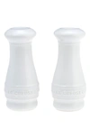Le Creuset White Salt And Pepper Shaker Set Of 2 With $3 Credit
