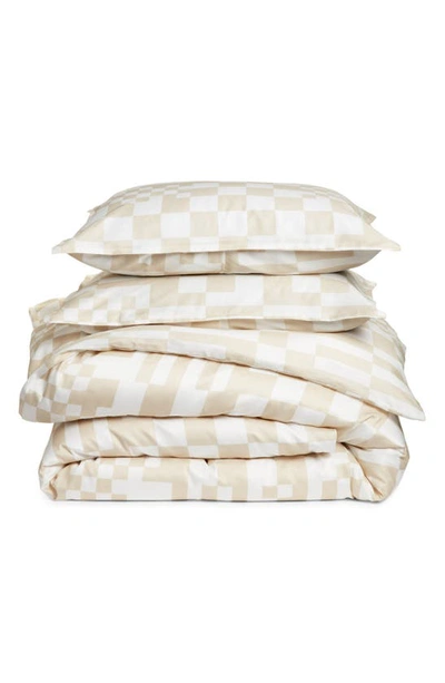 Dusen Dusen Check Duvet Cover & Sham Set In Beige