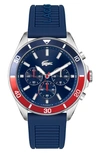 LACOSTE TIEBREAKER SILICONE STRAP CHRONOGRAPH WATCH, 44MM,2011154