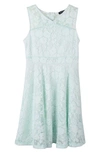 Zunie Kids' Lace Fit & Flare Dress In Iced Mint