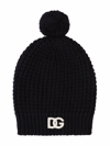 DOLCE & GABBANA DG-LOGO KNITTED BEANIE