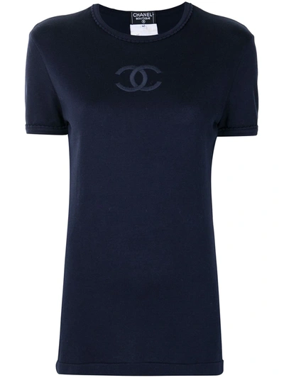 Pre-owned Chanel Cc Logo T-shirt In Blue