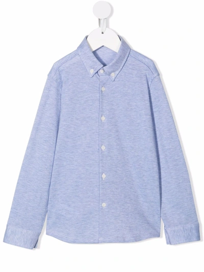 Il Gufo Kids' Classic Button Down Shirt In Azure