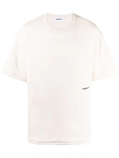Ambush Padded T Shirt With Embroidered Logo In Neutral