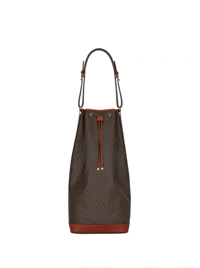 Saint Laurent Le Monogramme Drawstring-tie Leather Bucket Bag In Brown