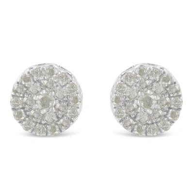 Haus Of Brilliance 10k White Gold 1ct Tdw Diamond Cluster Stud Earrings (i-j In Gold Tone,white