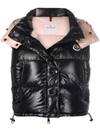 Moncler Black & Pink Down Alpiste Short Vest In Schwarz