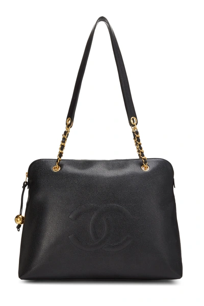 Pre-owned Chanel Black Caviar Zip Tote Jumbo