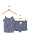 Calvin Klein Logo Camisole & Shorts Pajama 2-piece Set In Mini Ck-scorched Denim