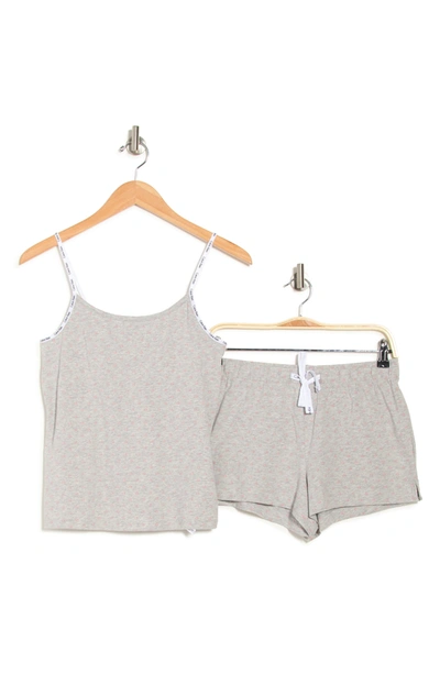 Calvin Klein Logo Camisole & Shorts Pajama 2-piece Set In Allover Mini Ck-tea Rose