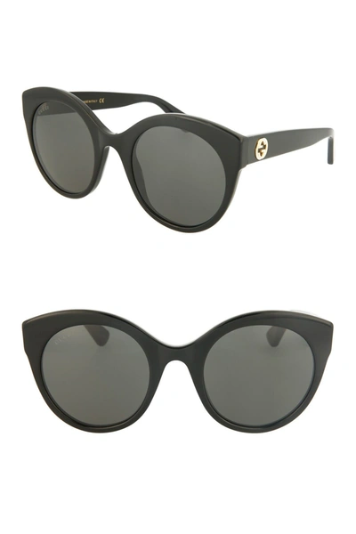 Gucci Best 52mm Cat Eye Sunglasses In Black Black Grey