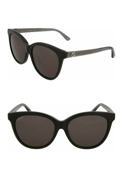 Gucci 56mm Best Sunglasses In Shiny Black