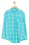 Abound Oversized Flannel Shirt In Blue Haley Plaid