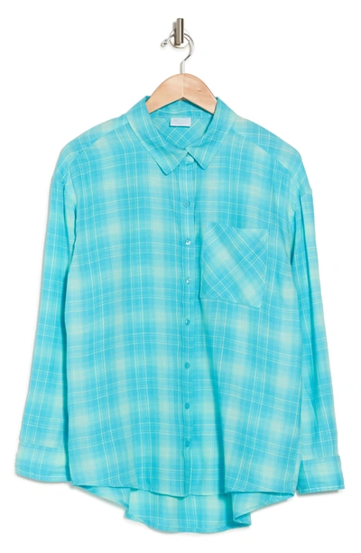 Abound Oversized Flannel Shirt In Blue Haley Plaid