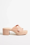 Jeffrey Campbell Bubblegum Heeled Slide Sandals In Beige