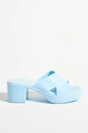 Jeffrey Campbell Bubblegum Heeled Slide Sandals In Blue