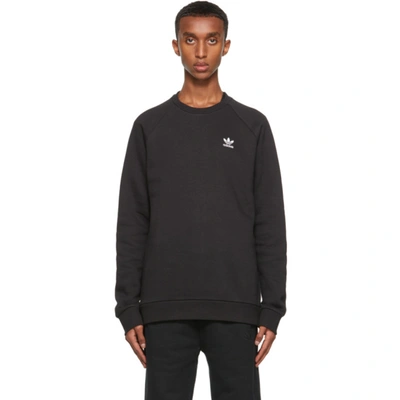 Adidas Originals Adicolor Essentials Trefoil Crewneck Sweatshirt In Black
