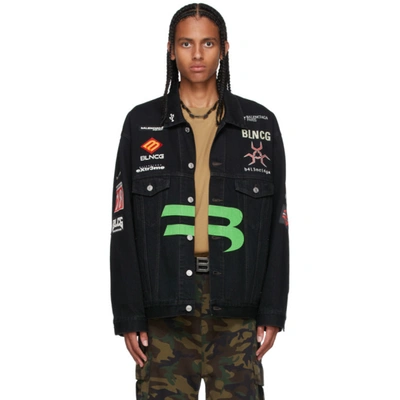 Balenciaga Black Denim Gamer Jacket | ModeSens
