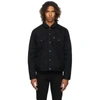 LEVI'S BLACK DENIM SHERPA TRUCKER JACKET