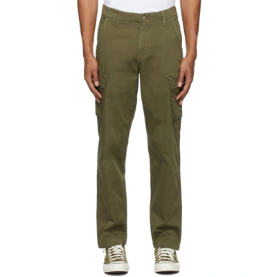 Levi's Green Taper Xx Cargo Pants In Bunker Olive Ns Back Satin Gd