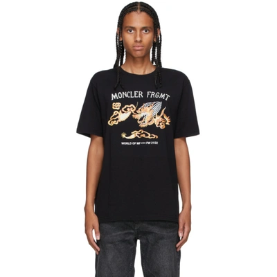 Moncler Genius 7 Moncler Frgmt Hiroshi Fujiwara Black Graphic Dragon T-shirt