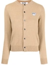 COMME DES GARÇONS PLAY EMBROIDERED HEART WOOL-KNIT CARDIGAN