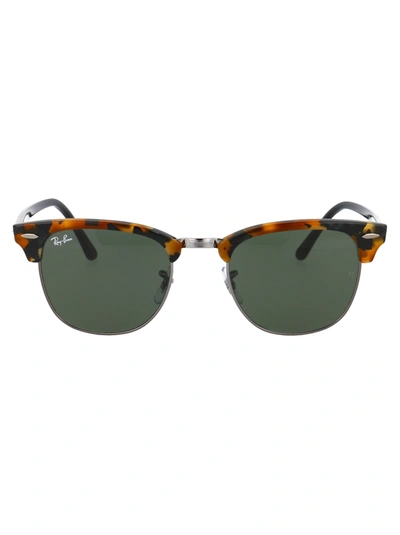 Ray Ban Clubmaster Sunglasses In 1157 Spotted Black Havana