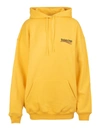 BALENCIAGA WOMAN YELLOW POLITICAL CAMPAIGN MEDIUM FIT HOODIE,578135-TKVI9 7442