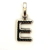 BURBERRY BURBERRY LEATHER-TOPSTITCHED 'E' ALPHABET CHARM IN PALLADIUM/BACK