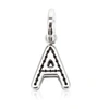 BURBERRY BURBERRY LEATHER-TOPSTITCHED 'A' ALPHABET CHARM IN PALLADIUM/BACK