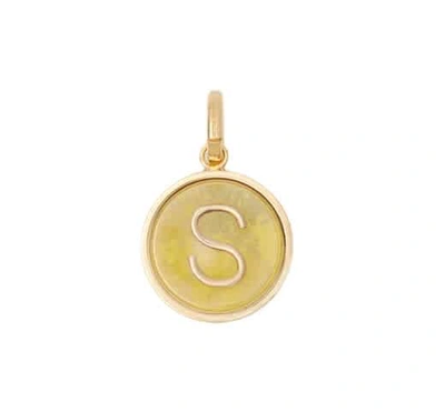 Burberry Gold Marbled Resin S Alphabet Charm In Gold Tone