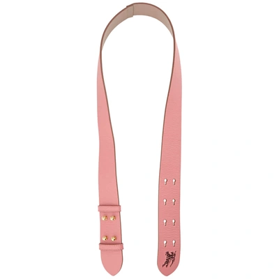 Burberry Equestrian Knight Logo Dusty Rose Leather Handbag Belt Strap