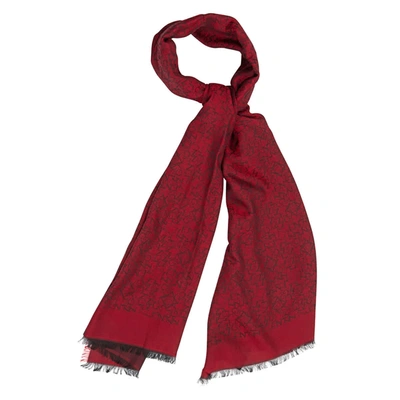 Ermenegildo Zegna Red Monogram Frigned Scarf