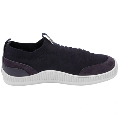 Ermenegildo Zegna Navy Techmerino Wave Slip-on Sneaker In Blue