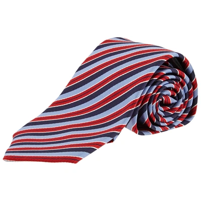 Ermenegildo Zegna Silk Triple Stripe Tie In Red