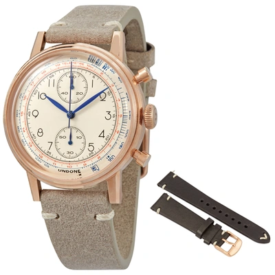 Undone Chronograph Quartz White Dial Watch Vnt-killy-set In Blue / Brown / Gold Tone / Rose / Rose Gold Tone / White