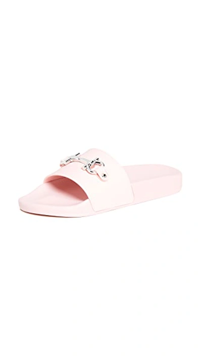 Ferragamo Women's Groove 11 Horse Bit Slide Sandals In Pink