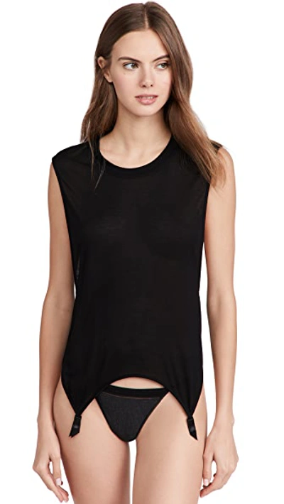 Kiki De Montparnasse Muscle Garter Tank Top In Black