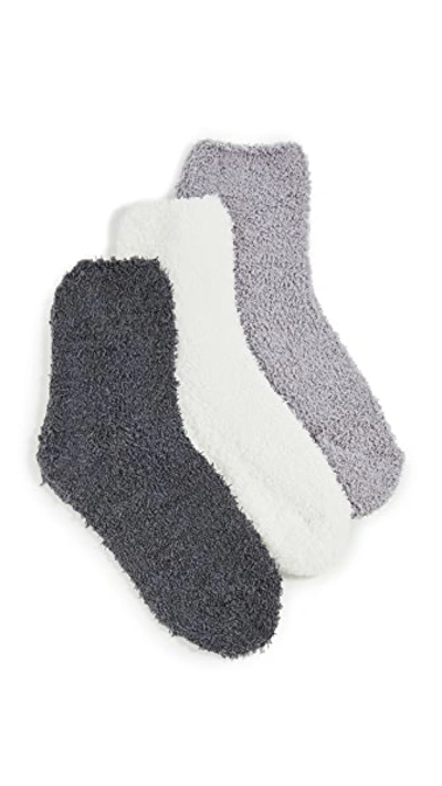 Stems Three Pack Cozy Ankle Socks In Grey