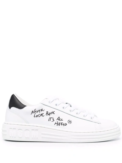 Msgm Never Look Back Sneakers In White