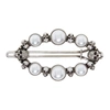 ALEXANDER MCQUEEN SILVER PEARL & SKULL HAIR BARRETTE