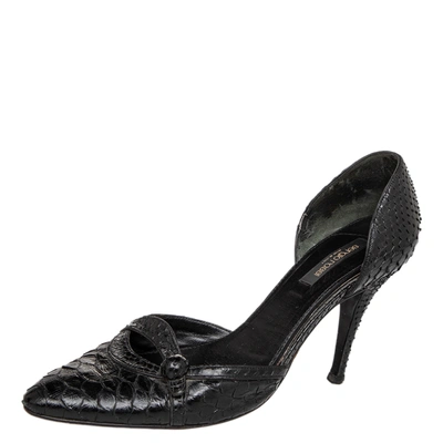 Pre-owned Sergio Rossi Black Python D'orsay Pumps Size 39