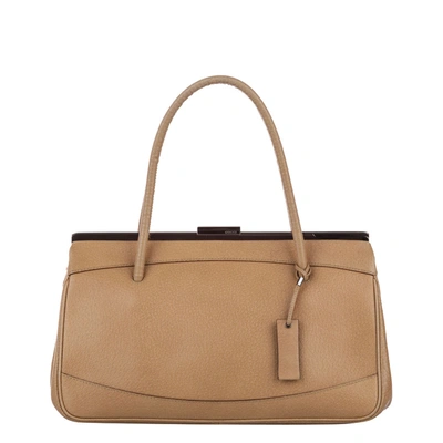 Pre-owned Gucci Beige/brown Leather Shoulder Bag