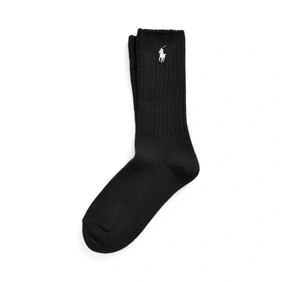 Polo Ralph Lauren Embroidered Pony Crew Socks In Coal