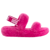 Ugg Oh Yeah Zwart Sheepskin Sandals In Berry/white