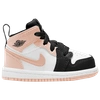 Jordan 1 Mid Little Kids' Shoes In White/arctic Orange/black