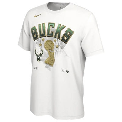 Nike Mens Milwaukee Bucks  Nba Locker Room Champ T-shirt In White/green