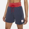 Jordan Flight Women's Fleece Shorts In Midnight Navy/university Red