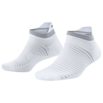Nike Spark Lightweight No-show Running Socks In White/reflective Silver