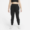 Nike Sportswear Club Fleece Big Kids' (girls') Pants (extended Size) In Black/white